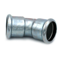 Коліно сталеве Ø35 45° ВВ оцинковане (опалення) STEELPRES® RM (381035450)
