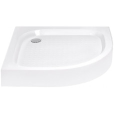 Душовий піддон Kapielka ST90x90x14 низький, напівкруглий, діаметр зливу 52 мм Lidz