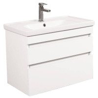 Аквародос Тумба AQUARODOS Вінтаж (білий глянець) 80 см з умивальником Frame (консольна) (10467)