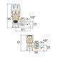 Клапан з термостатичною головкою KIT VALV. KRISTAL SQ. RAME RAL 9010 V16