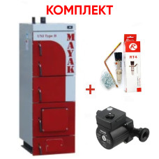 Комплект: Твердотопливный котел Маяк КТР-40 ЕКО MANUAL UNI type Н (29150)+комплект подключения