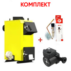 Комплект: Твердотопливный котел (с автоматикой и вентилятором) KRONAS EKO Plus 16 кВт+комплект подключения