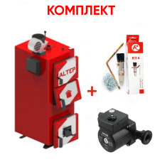 Комплект: Твердотопливный котел Altep Classic 12 кВт (механика) (142116102018)+комплект подключения