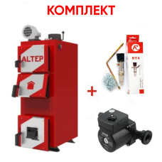 Комплект: Твердотопливный котел Altep Classic 16 кВт (механика) (142116102019)+комплект подключения
