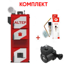 Комплект: Твердотопливный котел Altep Classic Plus 12 кВт (с автоматикой и вентилятором) (155725072018)+комплект подключения