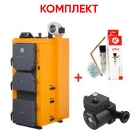 DTM Комплект: Твердопаливний котел Turbo 10 кВт (КОТ-10Т)+комплект підключення