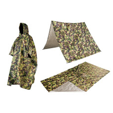 Дощовик тент Neo Tools Camo, 3в1, 124х142см, поліестер 210D, камуфляж (63-132)