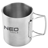 Кухоль туристичний Neo Tools, 320мл, складане руків'я, нержавіюча сталь, чохол, 0.15кг (63-150)