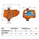 Електронний регулятор тиску Pedrollo EASYPRESS-2M (з манометром, старт 2.2 бар) 50066/222P