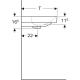 Geberit 500.251.01.1 Smyle Square Раковина 90см, з 1 отв.під зміш., з переливом, колір білий глянець