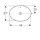 500.717.01.2 VariForm Умывальник овальный, 55х40см, встроенный в столешницу, без отв. под смеситель, с переливом, глазированный снизу, белый глянец
