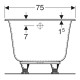 554.014.01.1 Ванна прямоугольная Geberit Soana, Slim rim, с ножками 170*75 см