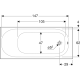 Geberit 554.001.01.1 Soana Ванна прямокутна 160x70см, тонкий край, злив та перелив в зоні ніг, з ніжками, колір білий