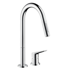 Axor Citterio M Змішувач для кухні, на 2 отвори, з висувним душем, ½, AXOR (34822800)