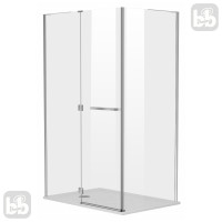 MEGERKA душова кабіна прямокутна 120*80*190см (скло+двері), розпашна, скло прозоре 6мм, ліва (3 коробки), EGER (599-330TR/1L)
