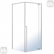 FREEZ душова кабіна 90*90*200см, квадратна, розпашні двері, права, без піддону, хром, скло прозоре 8мм, EGER
