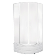 TISZA MELY душова кабіна 90*90*200см, на глибокому піддоні, профіль білий, скло Zuzmara, EGER (599-187)