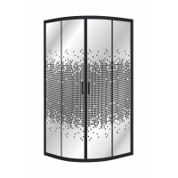 TISZA BN душевая кабина 90*90*185см, профиль черный, стекло 