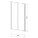 Двері bifold 80*195см, профіль хром, скло прозоре, EGER (599-029-80)