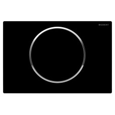 SIGMA10 ROUND змивна клавіша, для змивання/ зупинки змивання, чорний/ глянцевий хром, GEBERIT (115.758.KM.5)