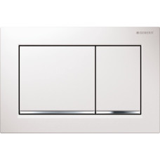 OMEGA20 SQUARE змивна клавішадля подвійного змиву, білий /глянцевий хром, GEBERIT (115.080.KJ.1)