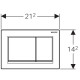 OMEGA20 SQUARE змивна клавішадля подвійного змиву, білий /глянцевий хром, GEBERIT (115.080.KJ.1)