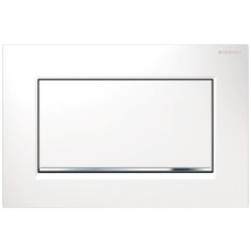 SIGMA10 SQUARE змивна клавішадля змивання / зупинки змивання, з кріпленням на гвинтах, білий /глянцевий хром, GEBERIT (115.893.KJ.1)