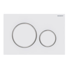 Geberit 115.882.JT.1 Sigma20 Клавіша змиву, подвійний змив, легкоочисна поверхня, білий мат/хром глянець
