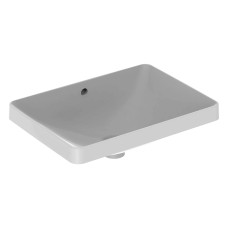 Geberit 500.737.01.2 VariForm Умивальник прямокутний, 55х40см, що вбуд.в стільницю, без отв. під змішувач, з переливом, глазурований знизу,білий глянець