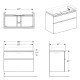 500.354.00.1 Smyle Square Шкафчик под умывальник 90см, с двумя ящиками, цвет белый глянец