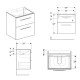 SELNOVA SQUARE шафка для вбудованого умивальника slim rim60см, з двома шухлядами 58,8*63,5*50,2 см, білий, GEBERIT (501.204.00.1)