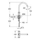 COSTA S - Змішувач для кухні на один отвір (гнучка проводка), хром, GROHE (31819001)