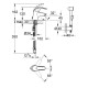 Eurosmart Смеситель для раковины, однорычажный с гигиеническим душем, GROHE (23124000)