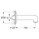 BauClassic Neutral Вилив для ванни зі стіни, настінний монтаж, хром, GROHE (13258000)