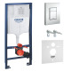 Установка для подвесного унитаза 4 в 1 Grohe Rapid SL + хром кнопка Skate Cosmopolitan (38772001+37131000)