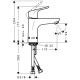 Focus Змішувач для раковини, одноважiльний, HANSGROHE (31517000)