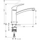 Focus E 2 Змішувач для кухні, одноважiльний, HANSGROHE (31806800)