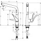 Metris Select Змішувач для кухні одноважiльний, покриття-під сталь, HANSGROHE (14883800)
