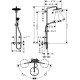 Croma Select S Душова система Showerpipe 280 1jet, 9 л/хв з термостатом, версiя EcoSmart, хром, HANSGROHE (26794000)