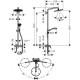Croma Select Showerpipe Душова система 280 Air 1jet, з одноважiльним змiшувачем, хром, HANSGROHE (26791000)