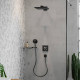 Raindance E Верхнiй душ 300 Air 1jet, з тримачем 390 мм, шлiфований чорний хром, HANSGROHE (26238340)