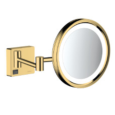 ADDSTORIS зеркало для бритья, с LED подсветкой, цвет полированное золото, HANSGROHE (41790990)