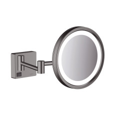 ADDSTORIS зеркало для бритья, с LED подсветкой, матовый черный хром, HANSGROHE (41790340)