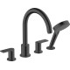 VERNIS SHAPE змішувач на борт ванни, на 4 отв, чорний матовий, HANSGROHE (71459670)