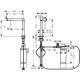 AQITTURA M91 смеситель для кухни, 240, 1jet, сталь, HANSGROHE (76804800)