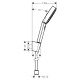 PULSIFY душовий гарнітур, 3j, 1600мм, колір білий матовий, HANSGROHE (24303700)