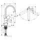 VIVENIS змішувач для умивальника 210,поворотний , хром, HANSGROHE (75032000)
