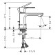 REBRIS S змішувач для умивальника 80, CoolStart, колір хром, HANSGROHE (72514000)