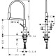 TALIS SELECT M54 змішувач для кухні, одноважільний,3jet, чорний матовий, HANSGROHE (72861670)