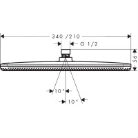 RAINDANCE ALIVE Qверхній душ 210/340мм, 1 режим, колір шліфованна бронза, HANSGROHE (24530140)